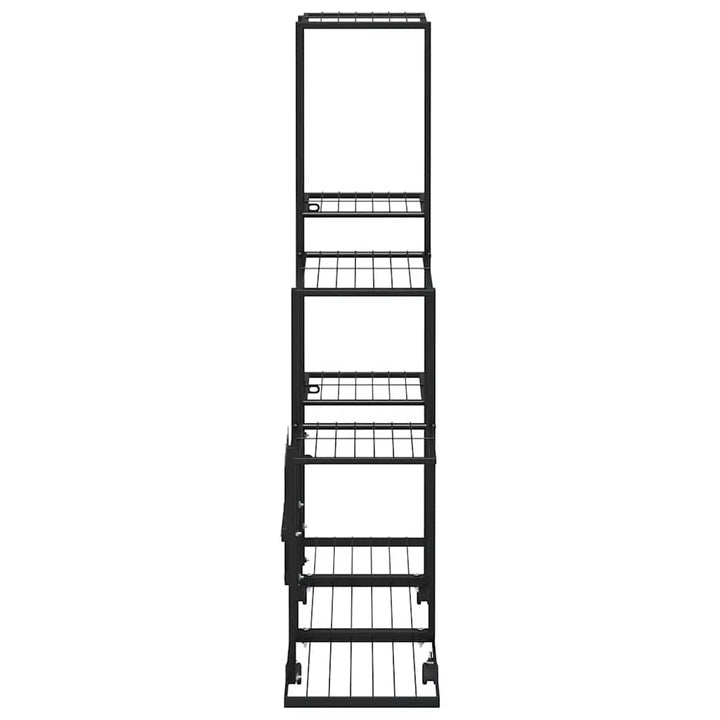 blomsterstativ med hjul 94,5x25x92,5 cm metal sort