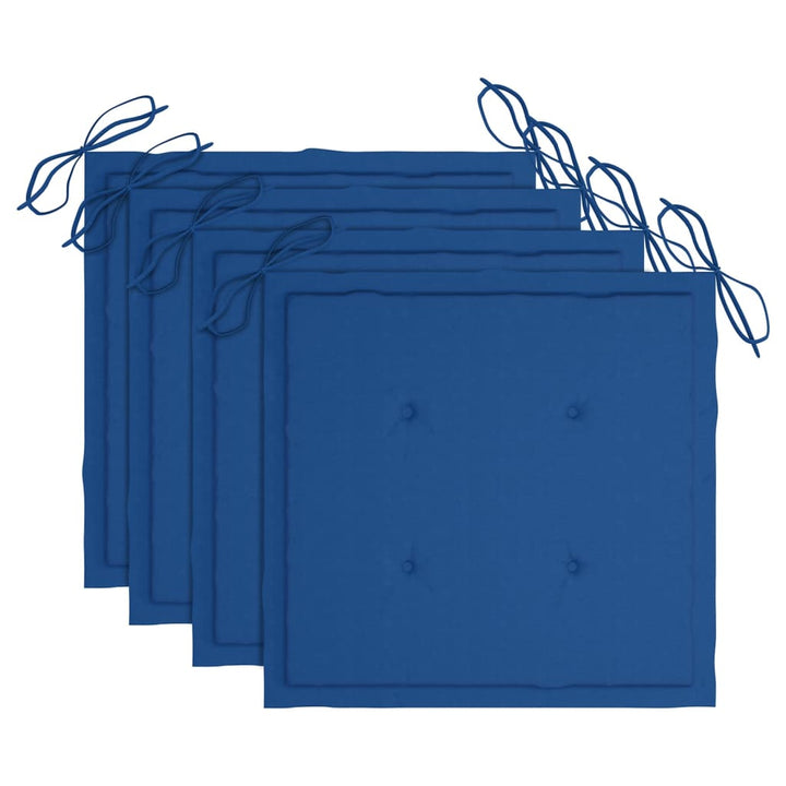 havestole 4 stk. med hynder massivt teaktræ