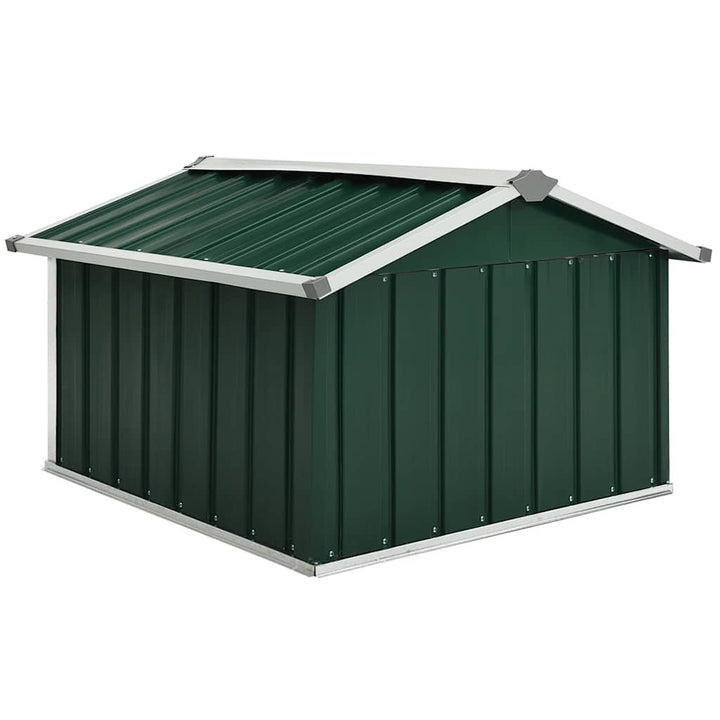 garage til robotplæneklipper 92x97x63 cm galvaniseret stål grøn