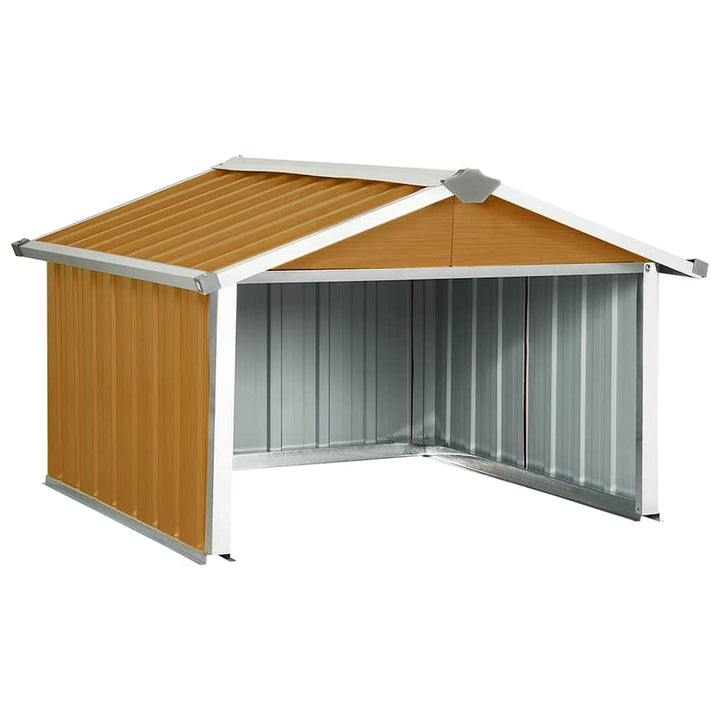 garage til robotplæneklipper 92x97x63 cm galvaniseret stål brun