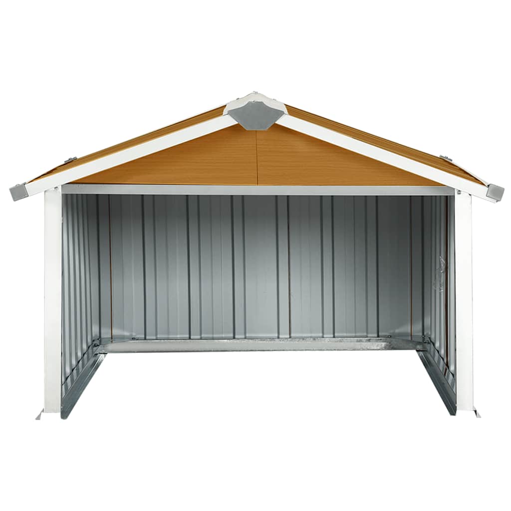 garage til robotplæneklipper 92x97x63 cm galvaniseret stål brun