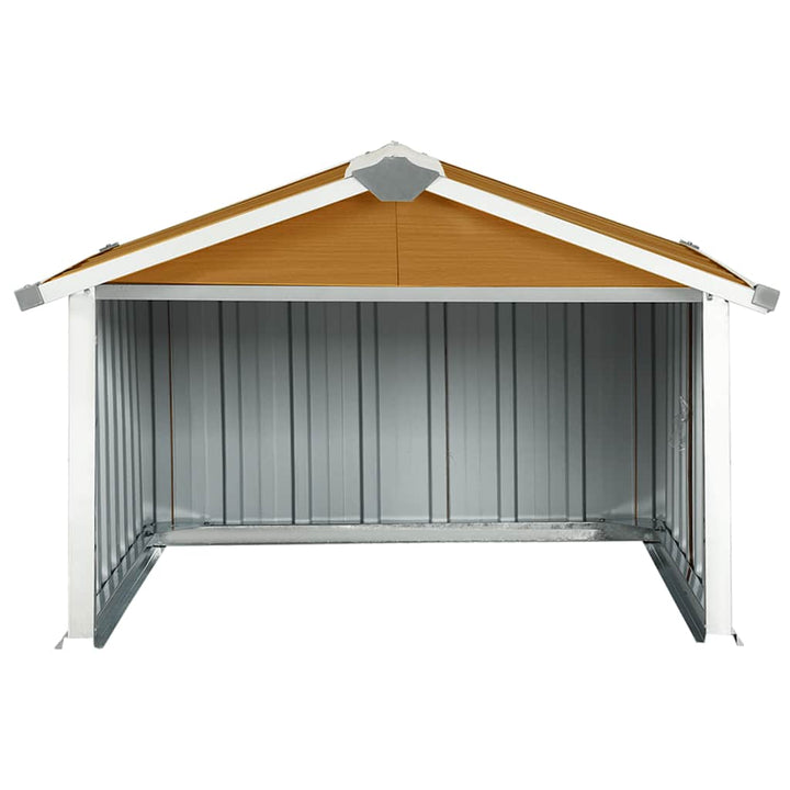 garage til robotplæneklipper 92x97x63 cm galvaniseret stål brun