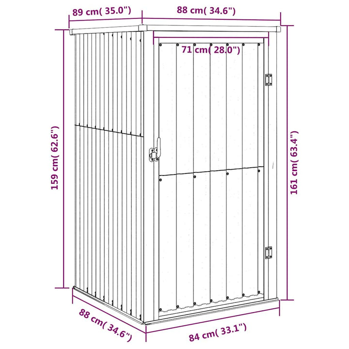 redskabsskur til haven 88x89x161 cm galvaniseret stål antracit
