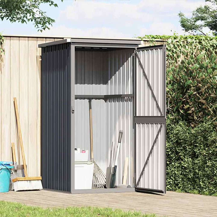 redskabsskur til haven 88x89x161 cm galvaniseret stål antracit