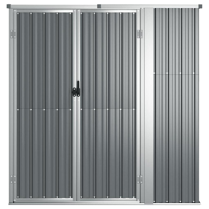 redskabsskur til haven 161x89x161 cm galvaniseret stål grå