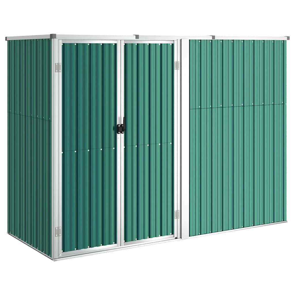 redskabsskur til haven 225x89x161 cm galvaniseret stål grøn