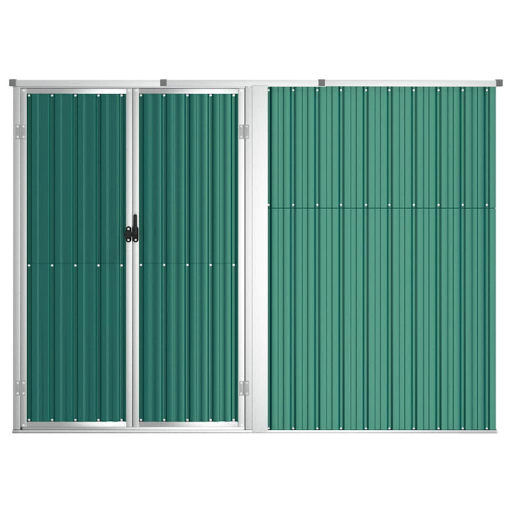 redskabsskur til haven 225x89x161 cm galvaniseret stål grøn