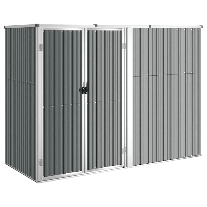 redskabsskur til haven 225x89x161 cm galvaniseret stål grå