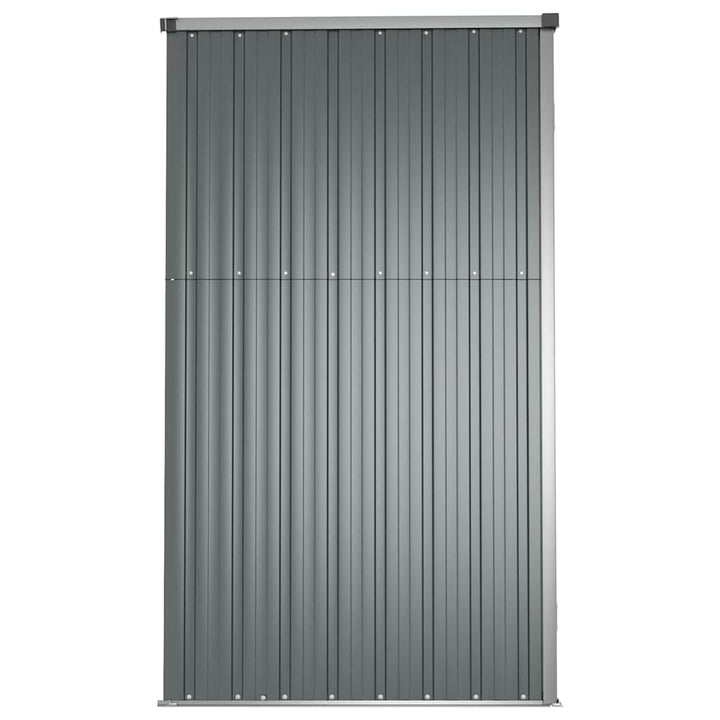 redskabsskur til haven 225x89x161 cm galvaniseret stål grå
