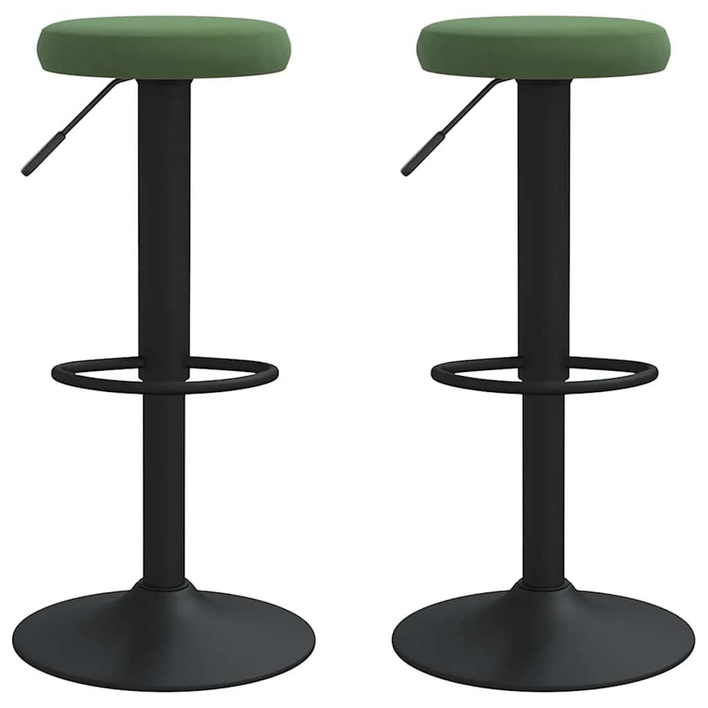 barstole 2 stk. fløjl mørkegrøn