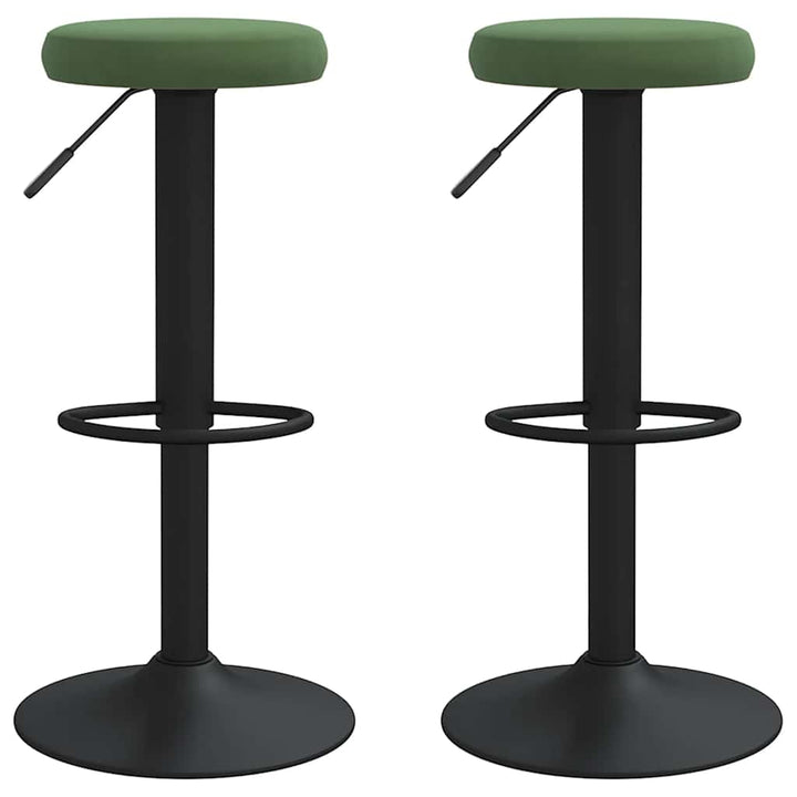 barstole 2 stk. fløjl mørkegrøn