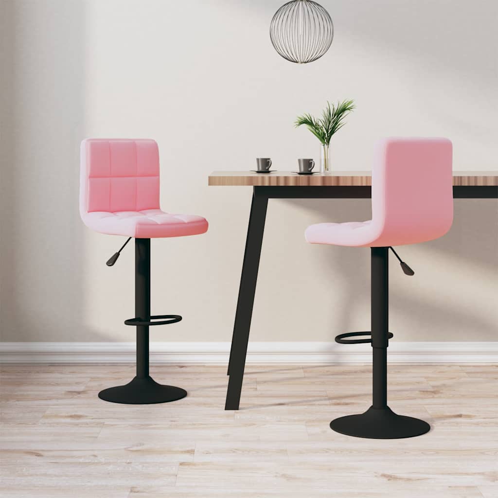 barstole 2 stk. fløjl pink