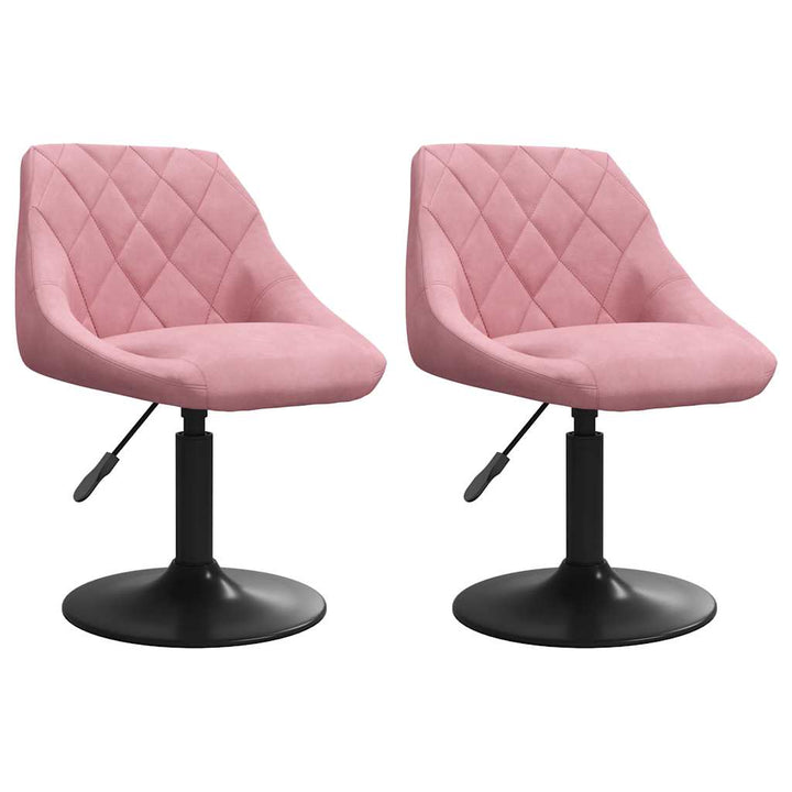 drejelige spisebordsstole 2 stk. fløjl lyserød