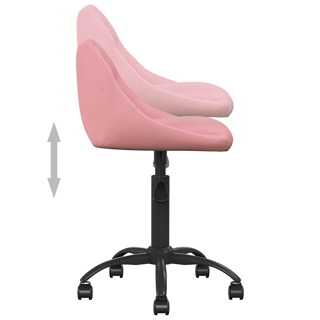 spisebordsstol velour lyserød