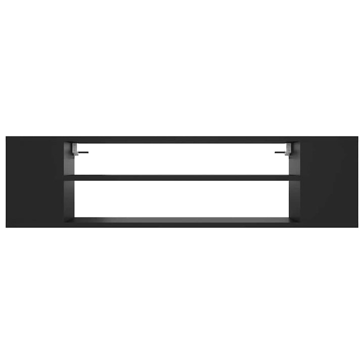 væghængt tv-bord 100x30x26,5 cm konstrueret træ sort