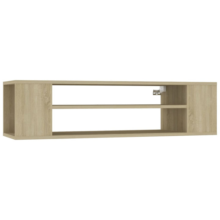 væghængt tv-bord 100x30x26,5 cm konstrueret træ sonoma-eg