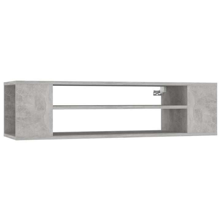 væghængt tv-bord 100x30x26,5 cm konstrueret træ betongrå