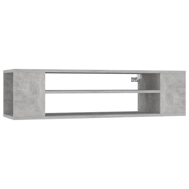 væghængt tv-bord 100x30x26,5 cm konstrueret træ betongrå