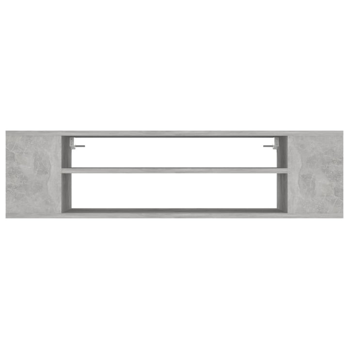 væghængt tv-bord 100x30x26,5 cm konstrueret træ betongrå