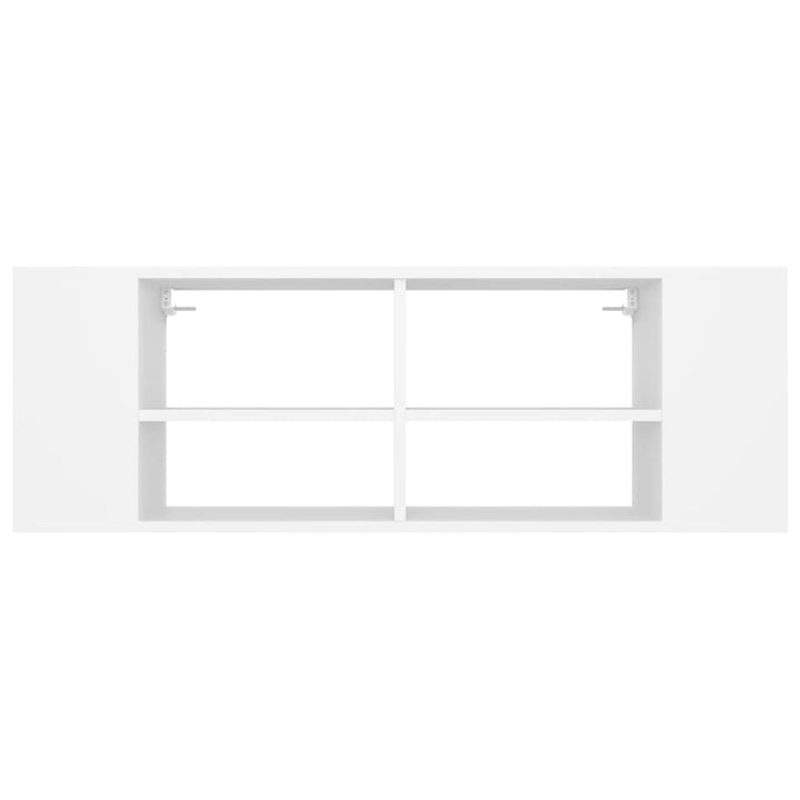væghængt tv-bord 102x35x35 cm konstrueret træ hvid