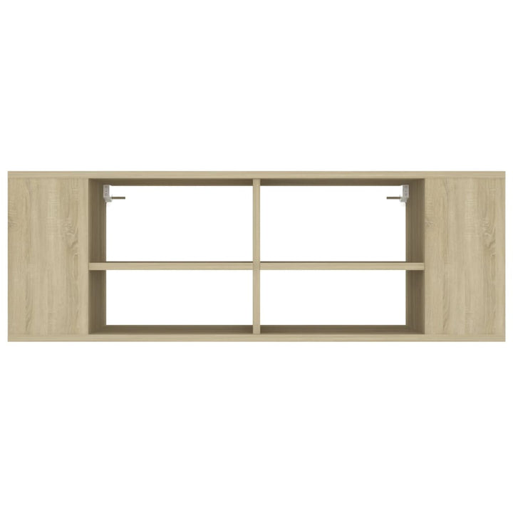 væghængt tv-bord 102x35x35 cm konstrueret træ sonoma-eg