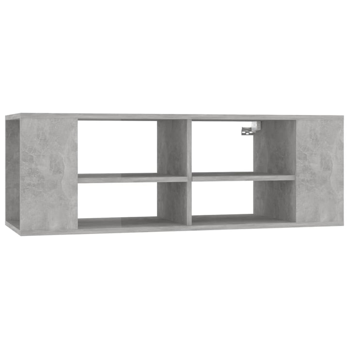 væghængt tv-bord 102x35x35 cm konstrueret træ betongrå