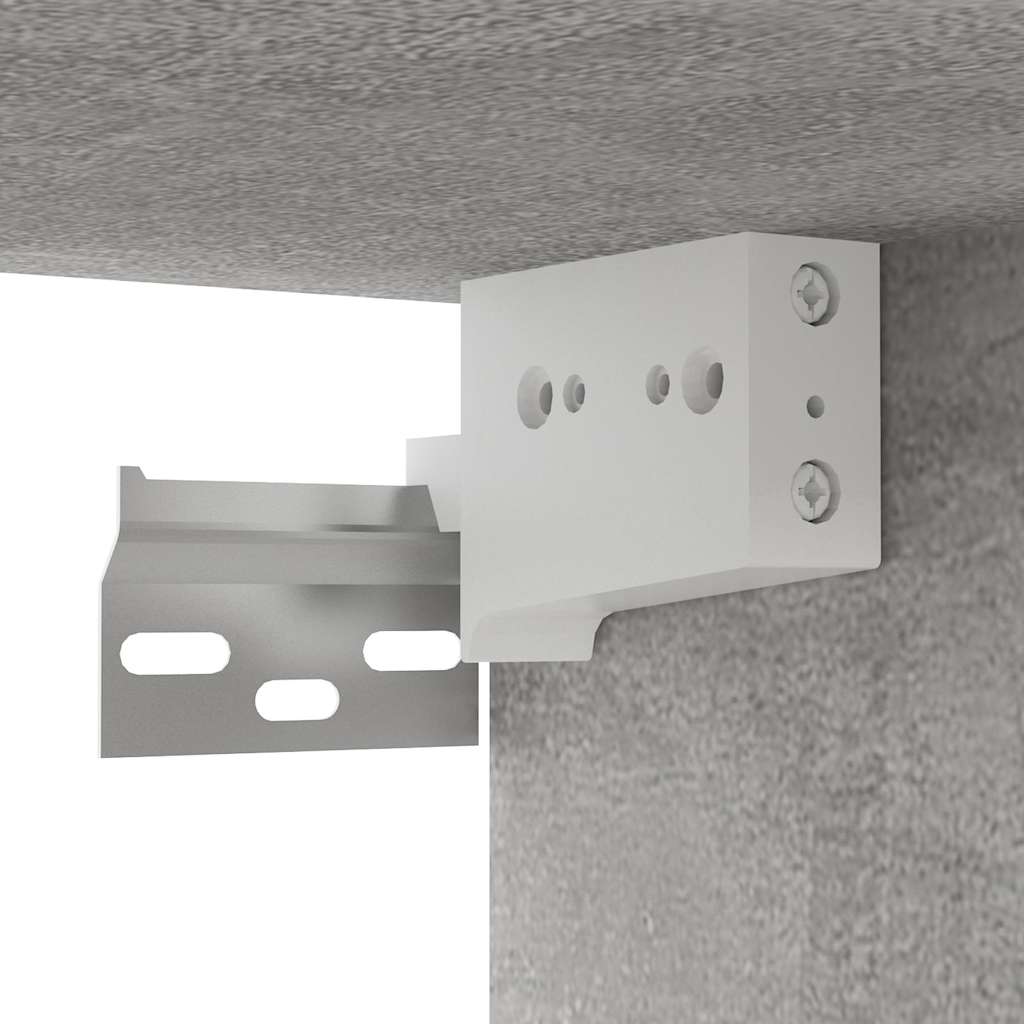 væghængt tv-bord 102x35x35 cm konstrueret træ betongrå
