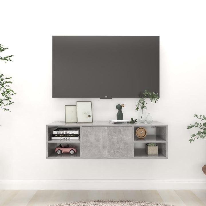 væghylde 102x30x29 cm konstrueret træ betongrå