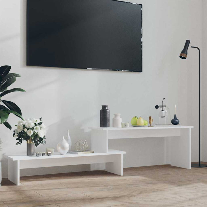 tv-bord 180x30x43 cm konstrueret træ hvid
