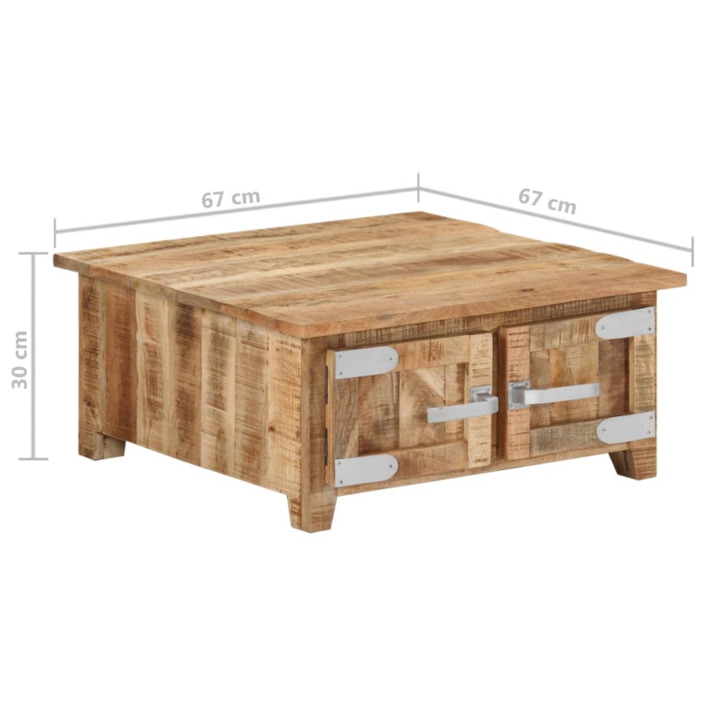 sofabord 67x67x30 cm massivt mangotræ