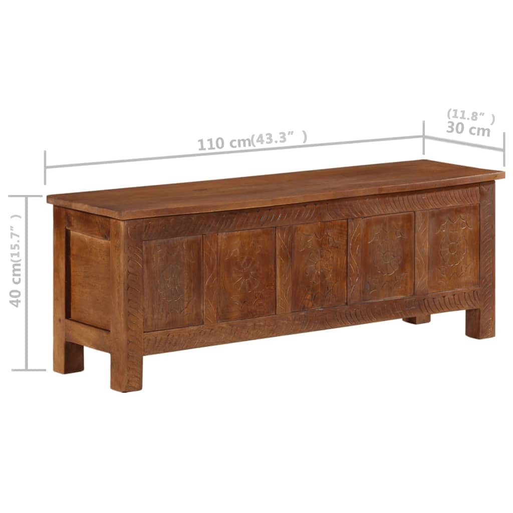 opbevaringsboks 110x30x40 cm massivt mangotræ