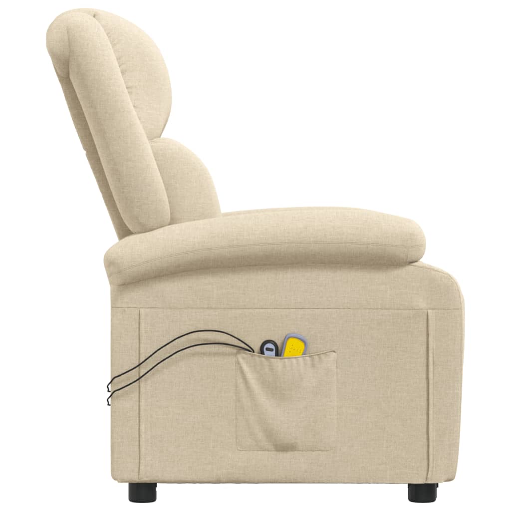 eldrevet massagestol stof cremefarvet