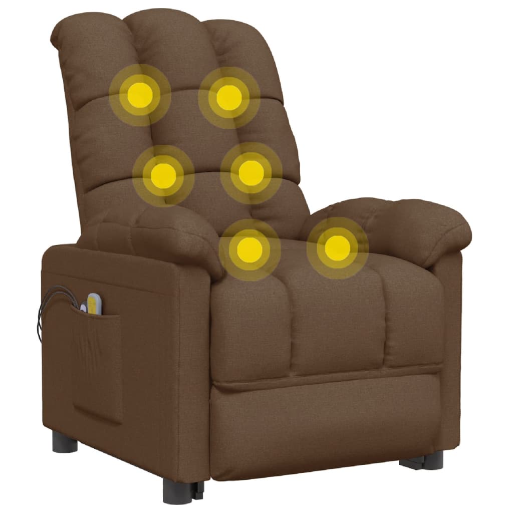 eldrevet massagestol stof brun