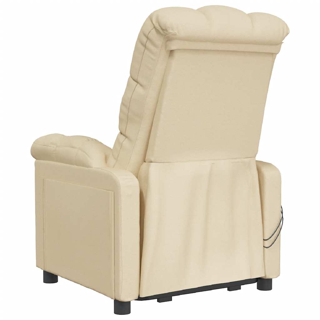 eldrevet massagestol stof cremefarvet