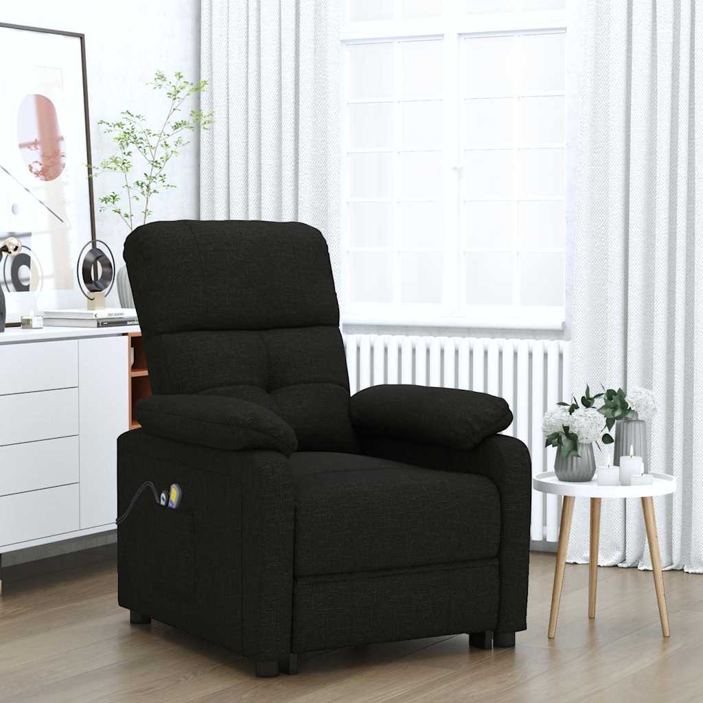 eldrevet massagestol stof sort