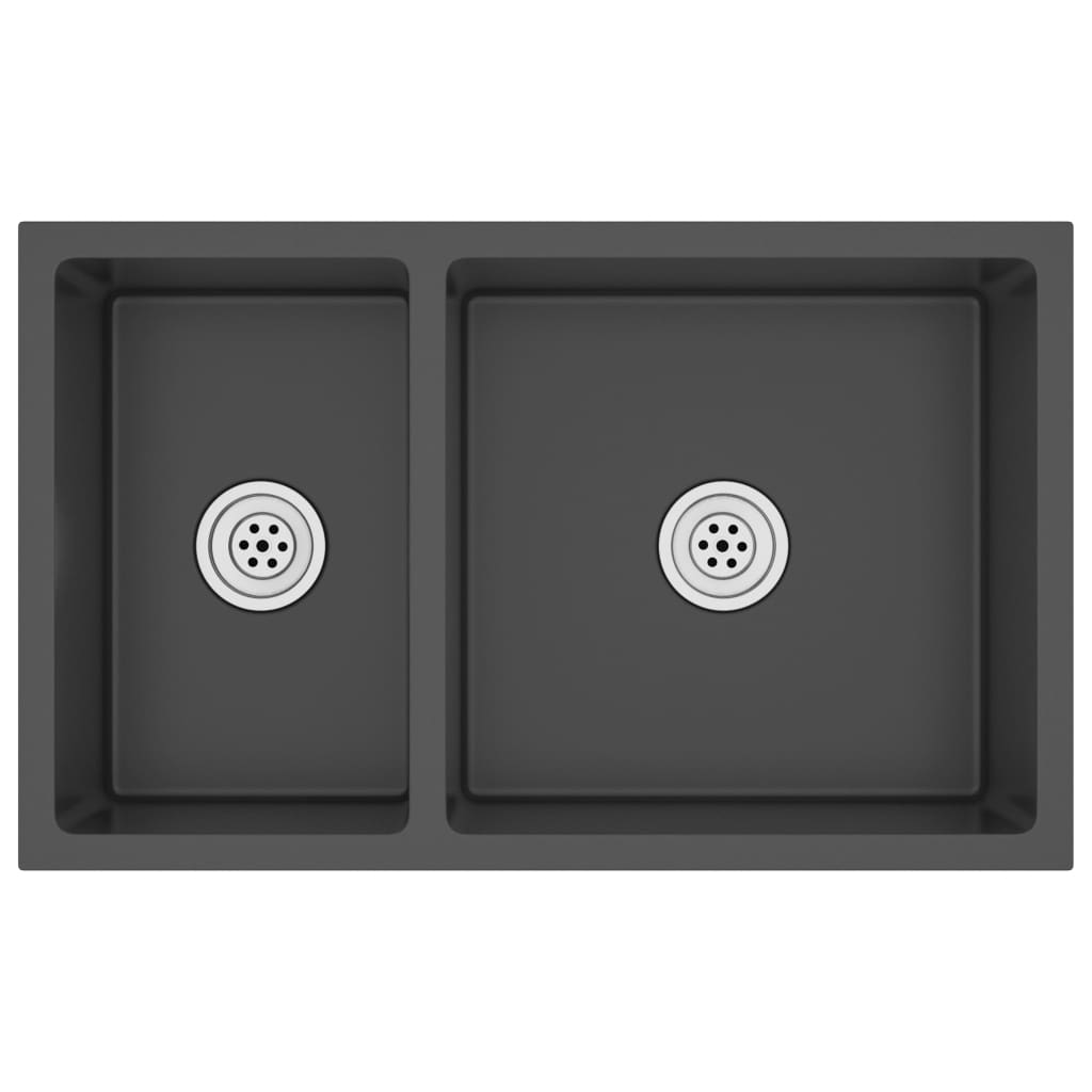 køkkenvask rustfrit stål sort