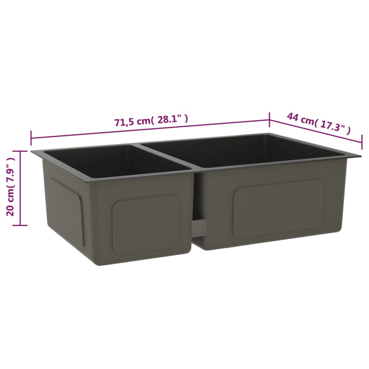 køkkenvask rustfrit stål sort