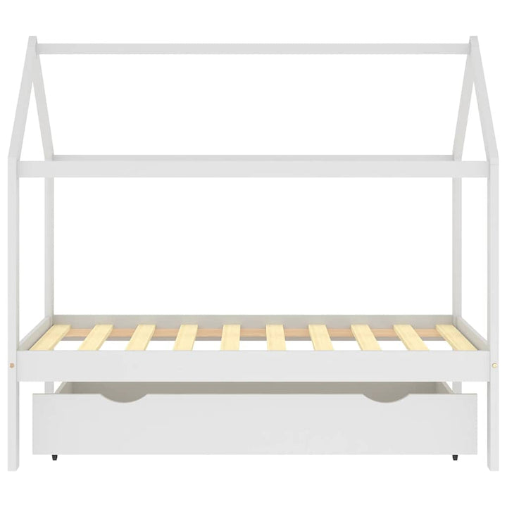 sengeramme til børneseng med skuffe 80x160 cm fyrretræ hvid