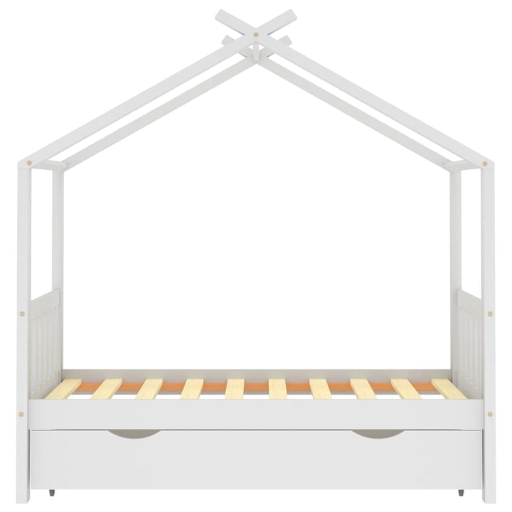 sengeramme til børneseng med skuffe 80x160 cm fyrretræ hvid