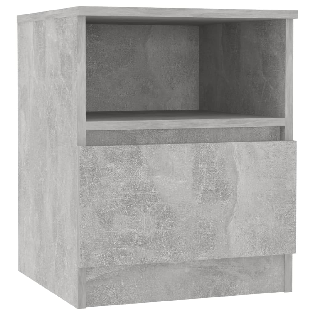 sengeskab 2 stk. 40x40x50 cm konstrueret træ betongrå