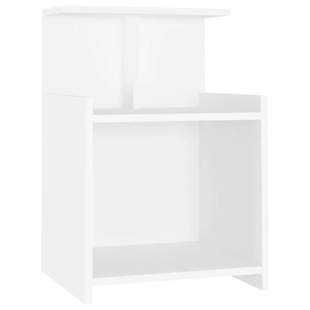 sengeborde 2 stk. 40x35x60 cm konstrueret træ hvid
