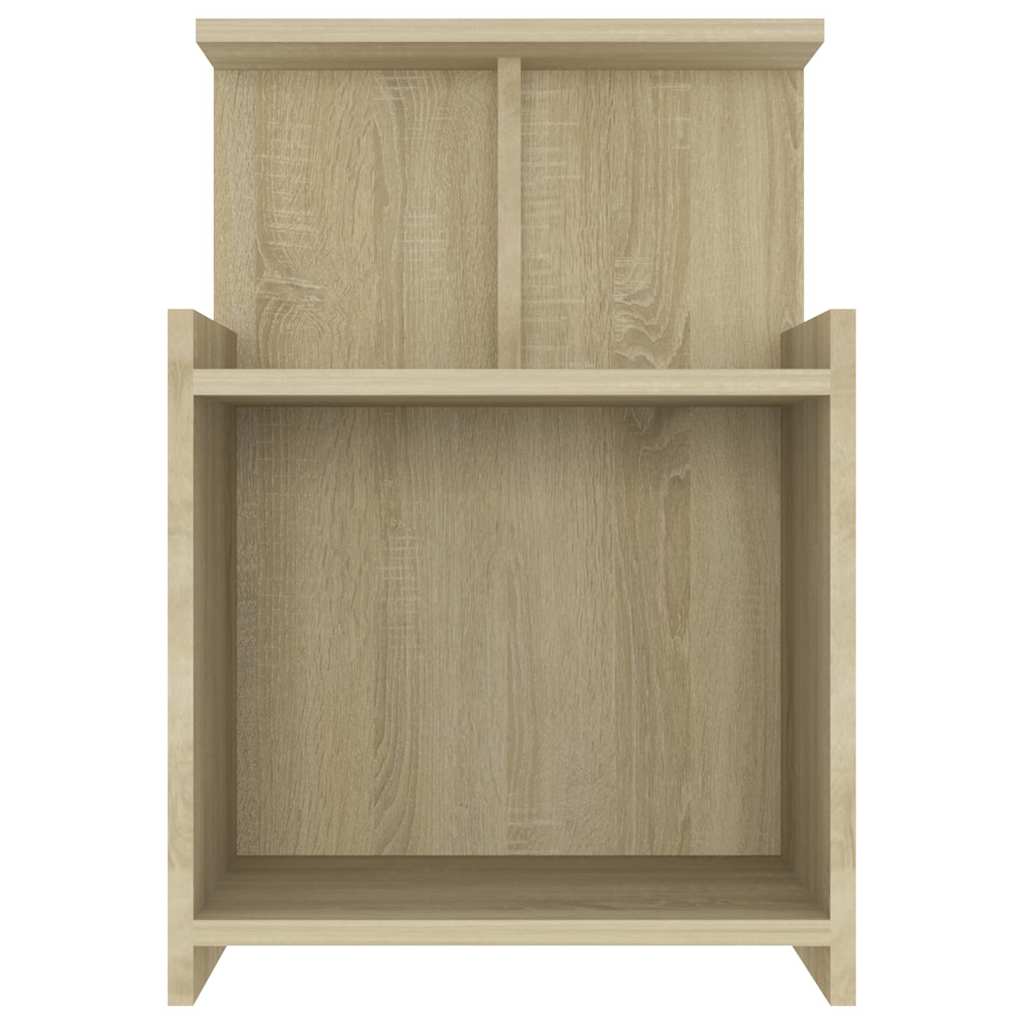 sengeborde 2 stk. 40x35x60 cm konstrueret træ sonoma-eg