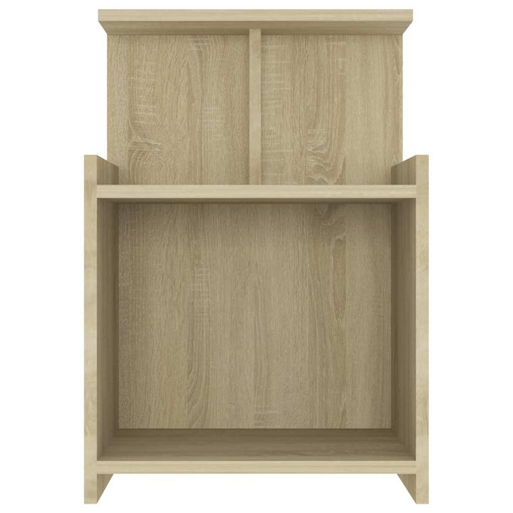 sengeborde 2 stk. 40x35x60 cm konstrueret træ sonoma-eg