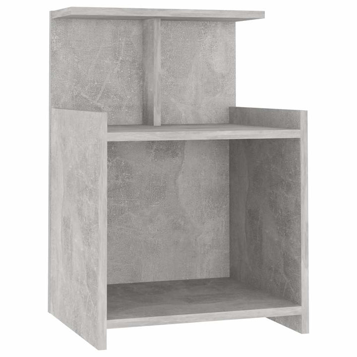 sengeborde 2 stk. 40x35x60 cm konstrueret træ betongrå