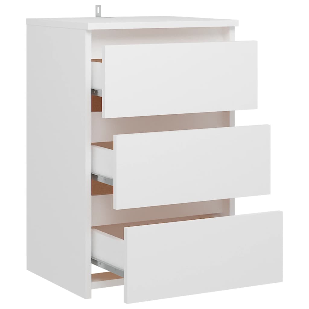 sengebord 40x35x62,5 cm konstrueret træ hvid