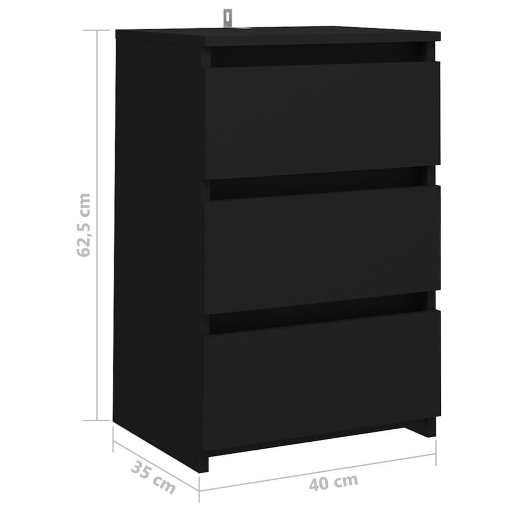 sengebord 40x35x62,5 cm konstrueret træ hvid