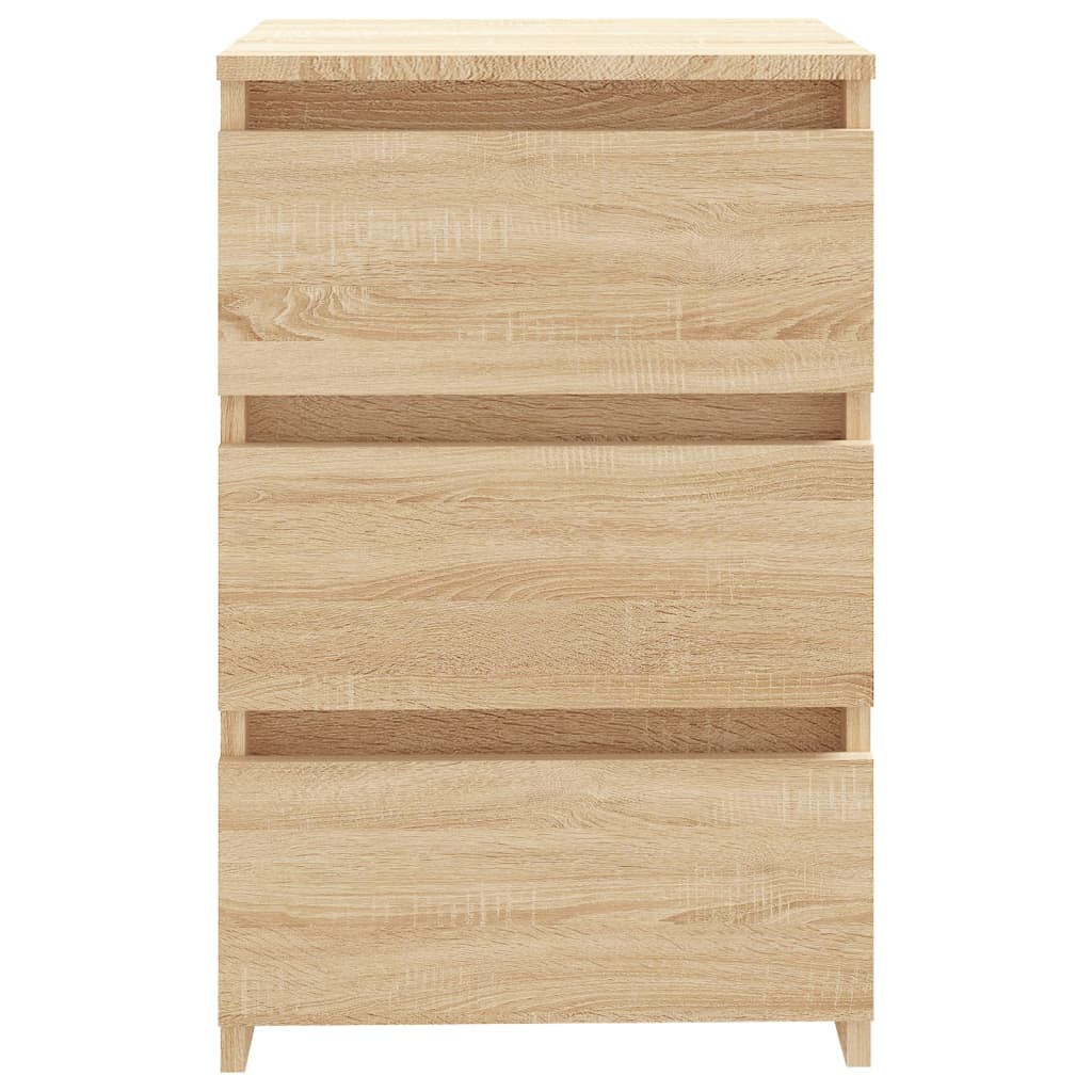 natbord 40x35x62,5 cm konstrueret træ egetræsfarve