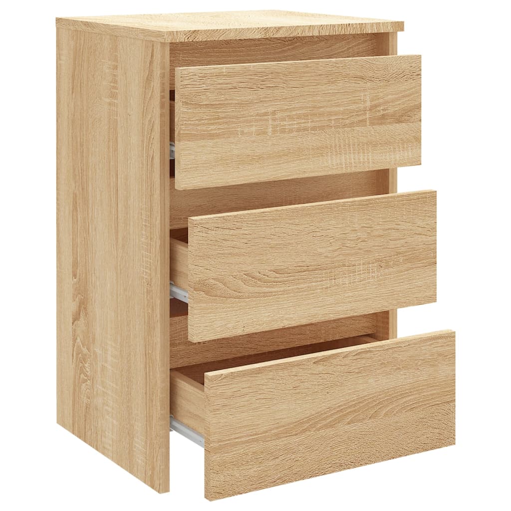 natbord 40x35x62,5 cm konstrueret træ egetræsfarve