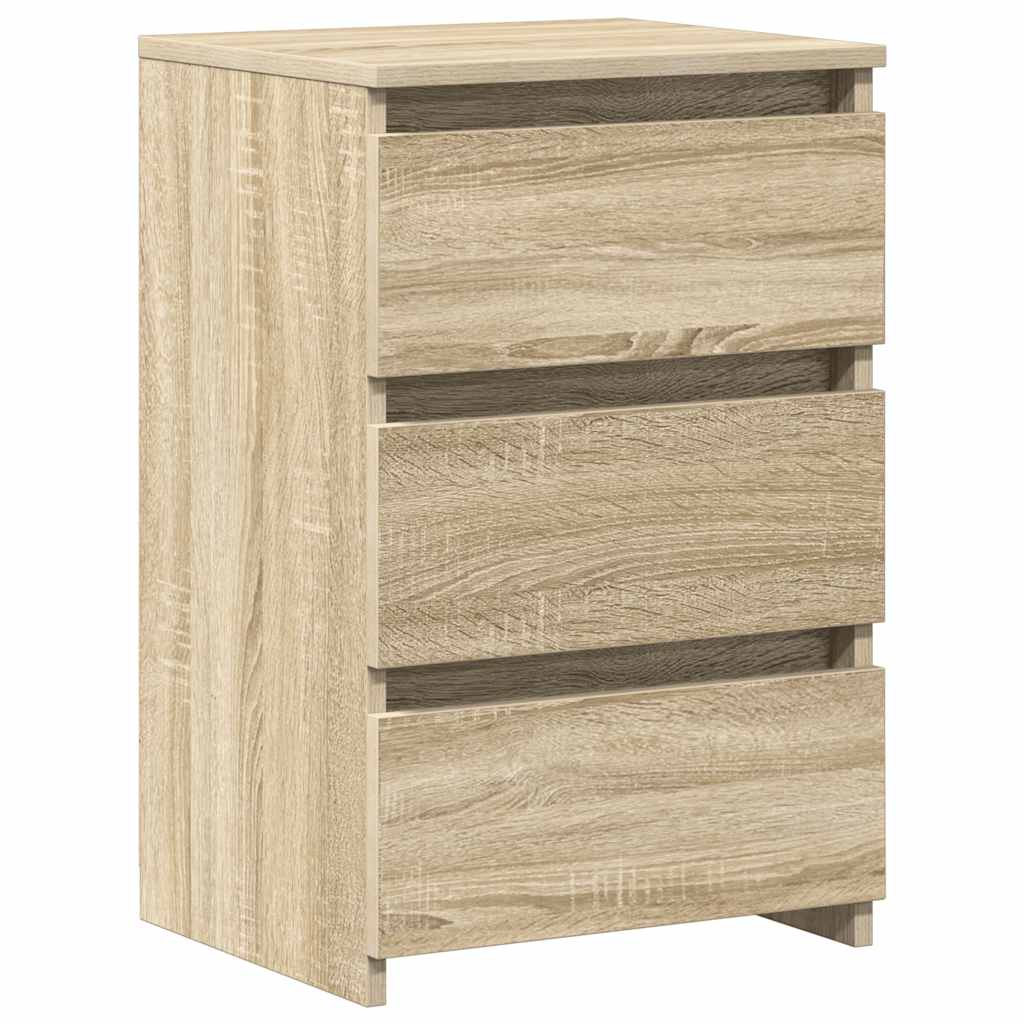 sengeborde 2 stk. 40x35x62,5 cm konstrueret træ egetræsfarvet