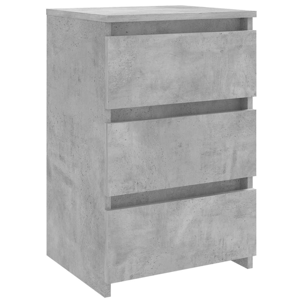 sengebord 40x35x62,5 cm konstrueret træ betongrå